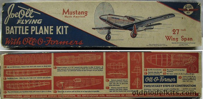 Joe Ott North American Mustang (A-36 / P-51) -  27 inch Wingspan Flying Model plastic model kit